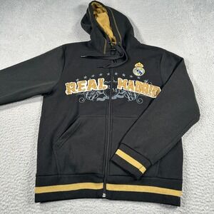 Draps Center Real Madrid Hoodie Mens Small Black Full Zip Jacket Football